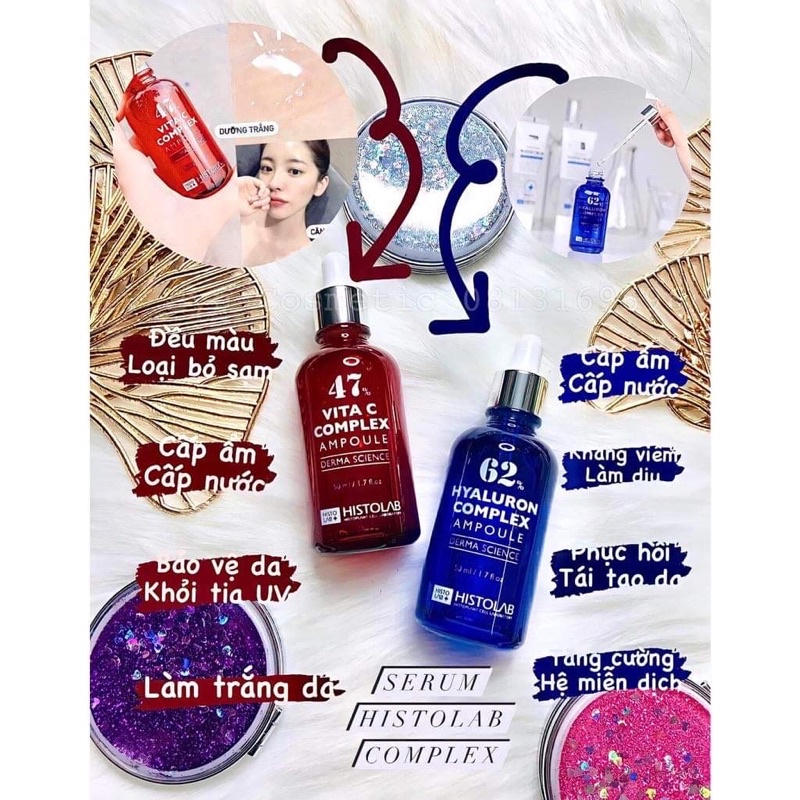 SERUM CẤP ẨM HA HISTOLAB 62% HYALURON COMPLEX AMPOULE 50ML