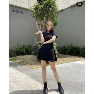 ĐẦM BODY CỔ POLO HỒNG ĐEN
