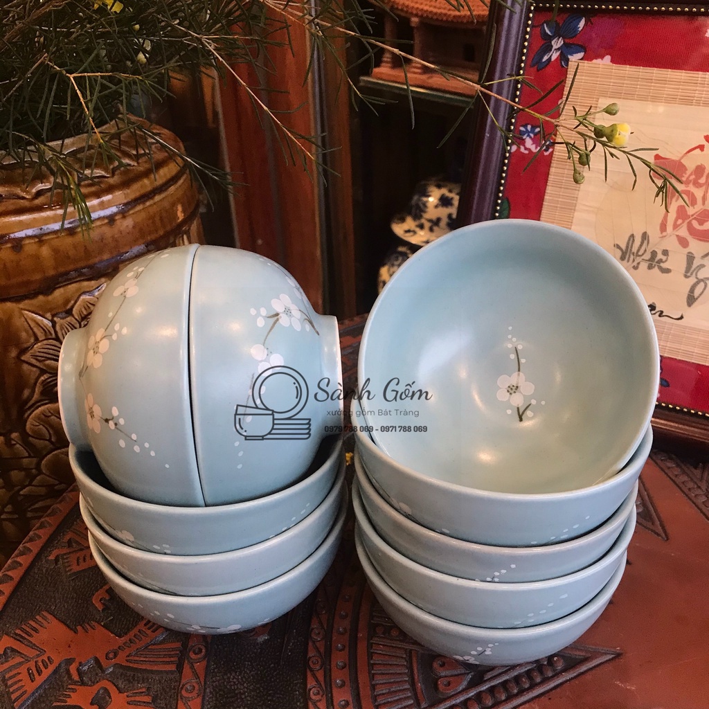 SET 10 BÁT CƠM BÁT TRÀNG - MẪU VẼ ĐA DẠNG