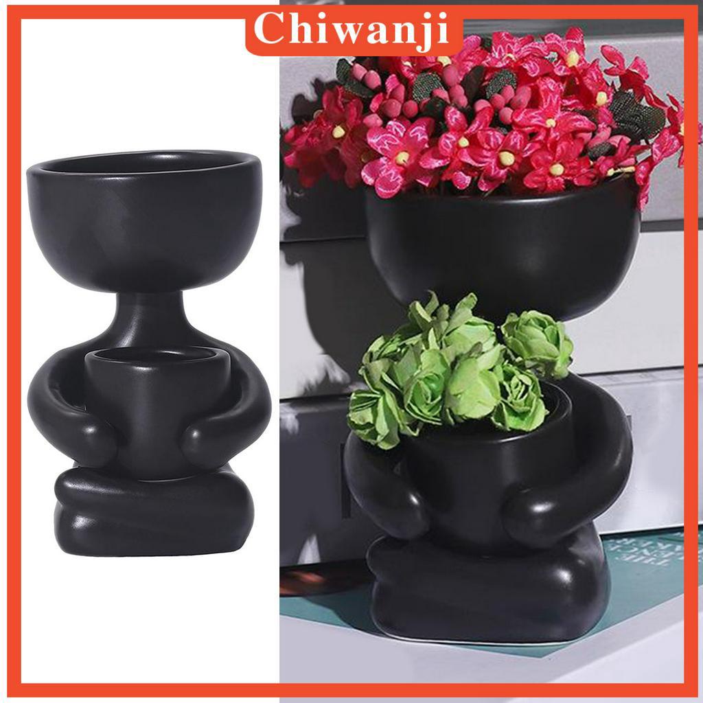 Chậu hoa hình người bằng gốm sáng tạo