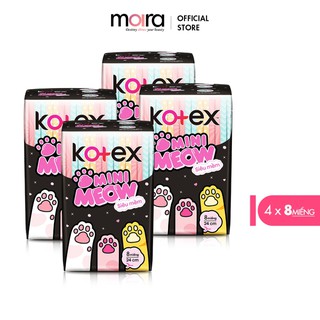 Combo 4 băng vệ sinh kotex mini meow siêu mềm smc 8 miếng