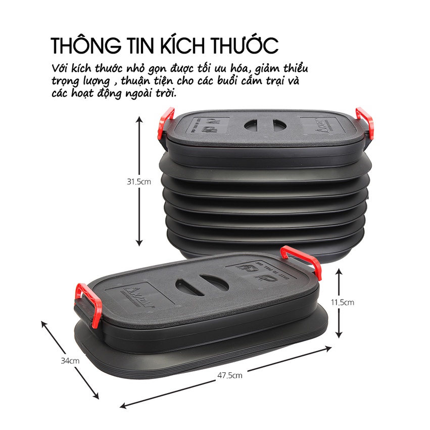 Thùng, Hộp Đựng Đồ Co Giãn Để Cốp Oto Siêu Tiện Lợi- Thùng, Hộp Đựng Đồ Co Giãn Để Cốp Xe Hơi Dung Tích 37l