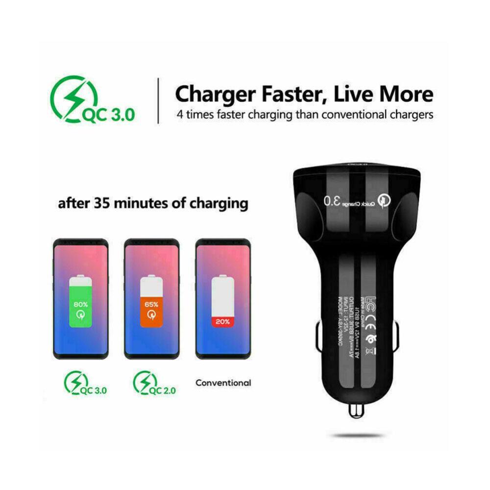 Cốc Sạc Nhanh 3A 3 Cổng USB QC 3.0 A2Y1 Cho iPhone Samsung Xiaomi