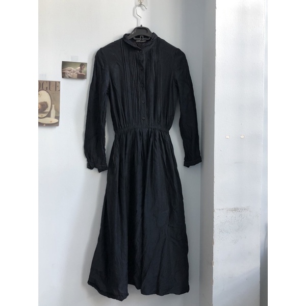 Đầm dài xanh đen secondhand vintage