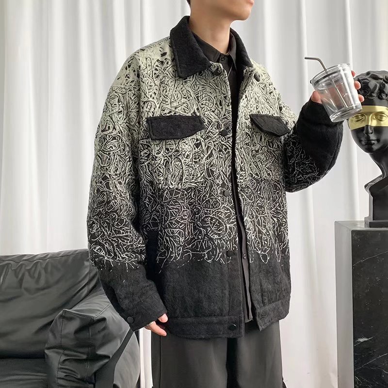 Áo khoác bóng chày dáng rộng in họa tiết cá tính thời trang hàn quốc cho nam