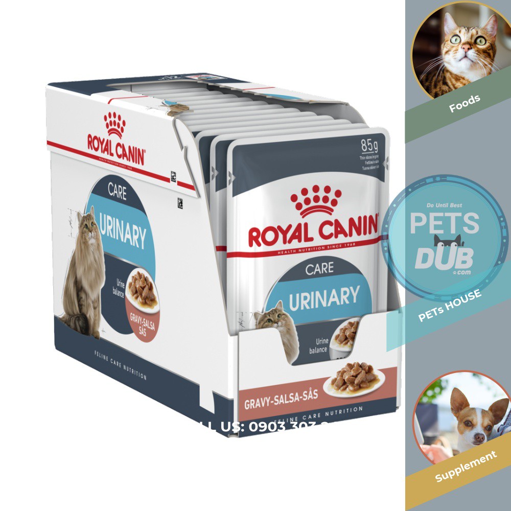 HỘP 12 GÓI PATE ROYAL CANIN URINARY S/O CHO MÈO BỊ SỎI THẬN GÓI 85g (PETs dub)