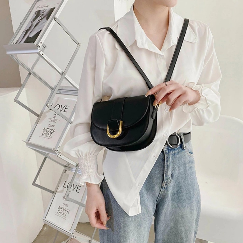 CHIKITO | ❤️ LOẠI 1 - ẢNH THẬT ❤️ TÚI XÁCH NỮ KIỂU CNK TRÒN KHOÁ KIỂU 2 DÂY ĐEO - TÚI XÁCH DA TRƠN QUẢNG CHÂU CAO CẤP