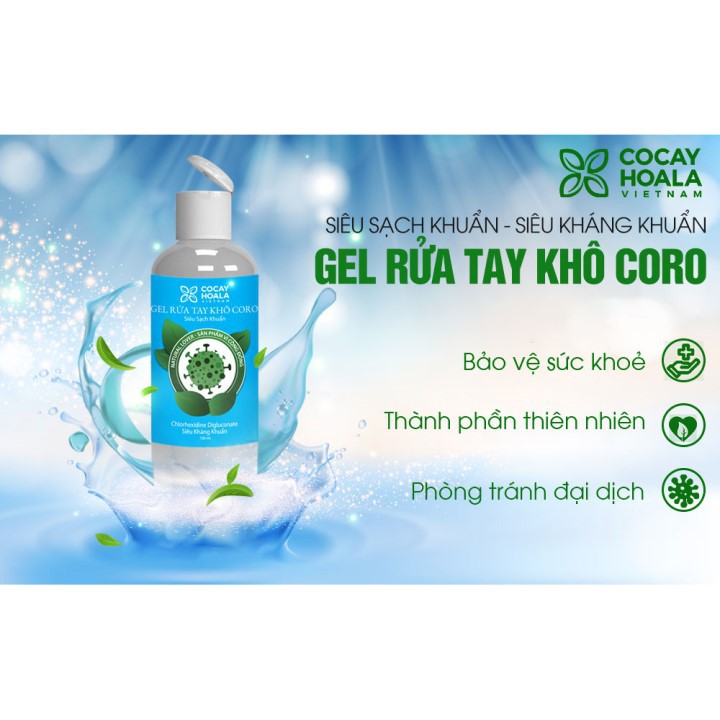 Combo gel rửa tay khô Coro + nước súc miệng dược liệu Rona chính hãng COCAYHOALA