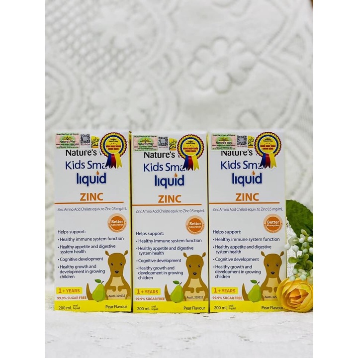 Siro Uống Nature's Way Kids Smart Liquid Zinc Bổ Sung Kẽm, Tăng Sức Đề Kháng Cho Bé 200ml