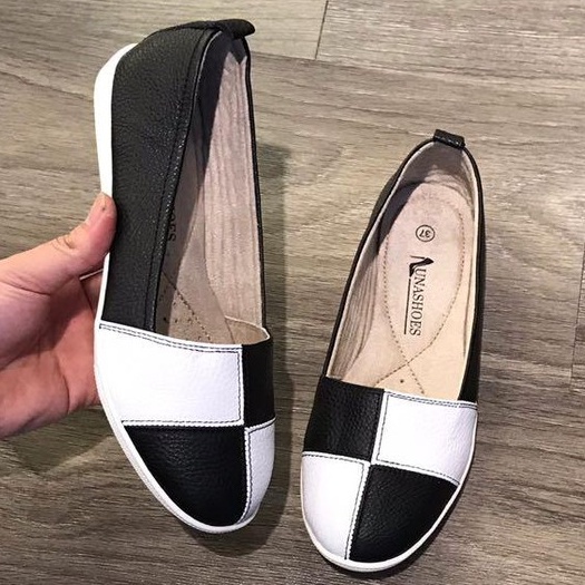 Giày bệt nữ da bò thật 100% và bảo hành 2 năm 1 đổi 1 LUNASHOES 70303 dễ phối đồ giầy lười slip on