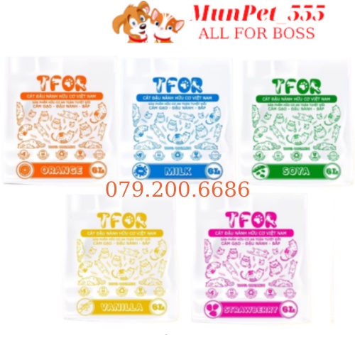 Cát đậu nành TFOR 6L vệ sinh cho mèo an toàn bảo vệ môi trường xuất xứ Việt Nam
