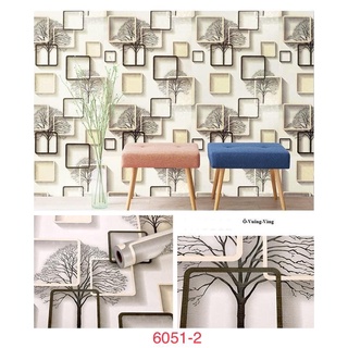 Giấy gián tường họa tiết ô trắng vàng 1 cuộn 45 x10m
