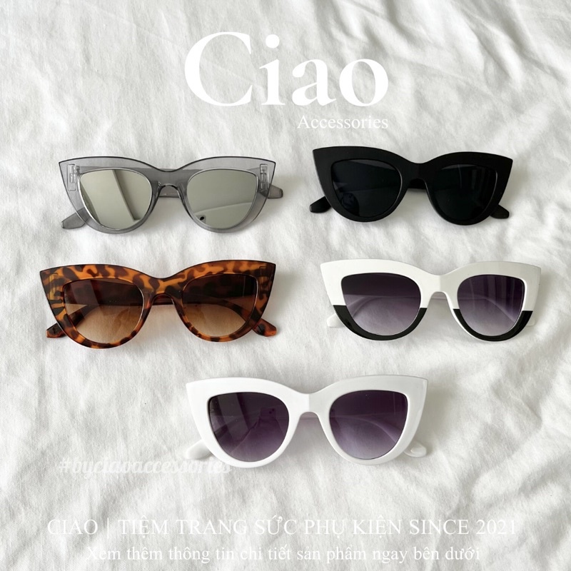[HOẢ TỐC 1H] Kính thời trang/ Kính mát thiết kế bản to mắt mèo mã 12 Ciao accessories