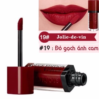 [Hàng có vỉ] Son lì Bourjois Velvet dạng kem màu đỏ gạch số 19