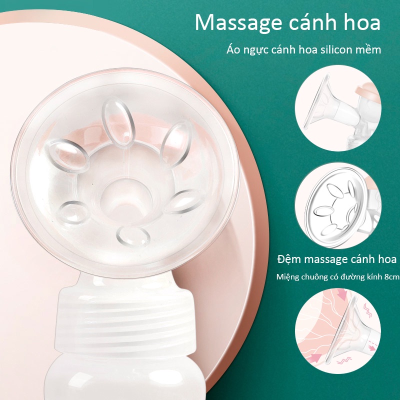 Máy hút sữa điện đơn Real Bearo sạc USB có 5 kích thích massage khác nhau (an toàn cho bé)