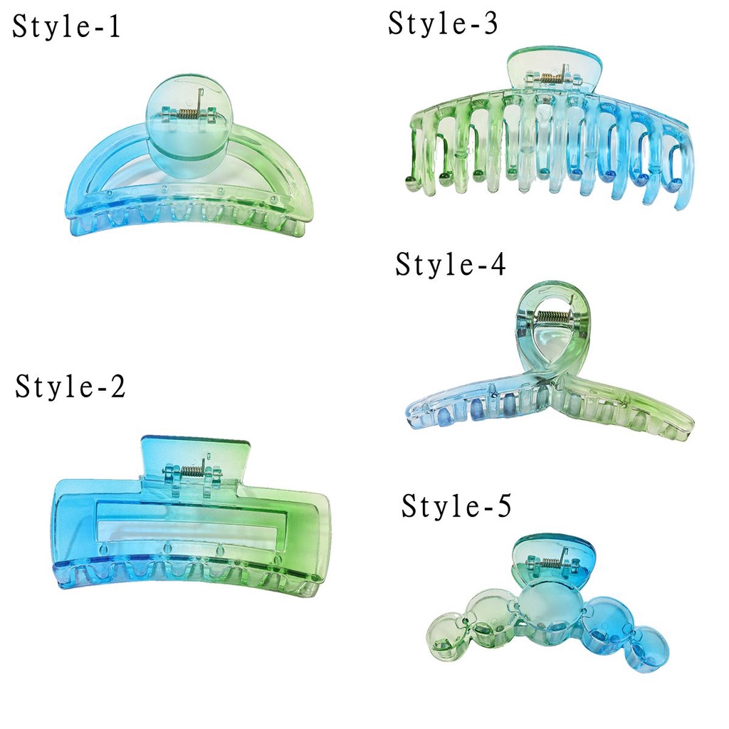 Kẹp tóc hình cá mập màu gradient trong suốt phong cách Hàn Quốc MIHAN1