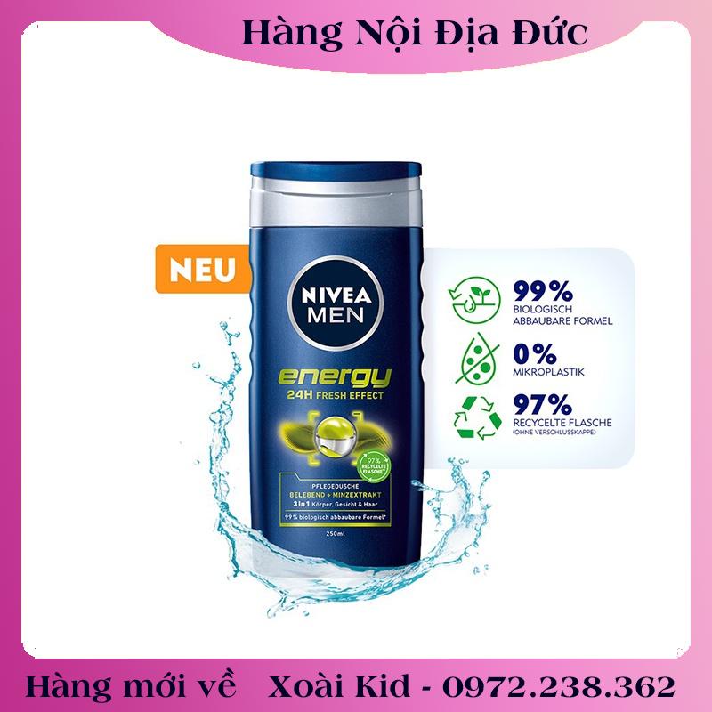 [auth] Nivea Men Đức-  Sữa Tắm, Dầu Gội Nam – Nội địa Đức [Hot]