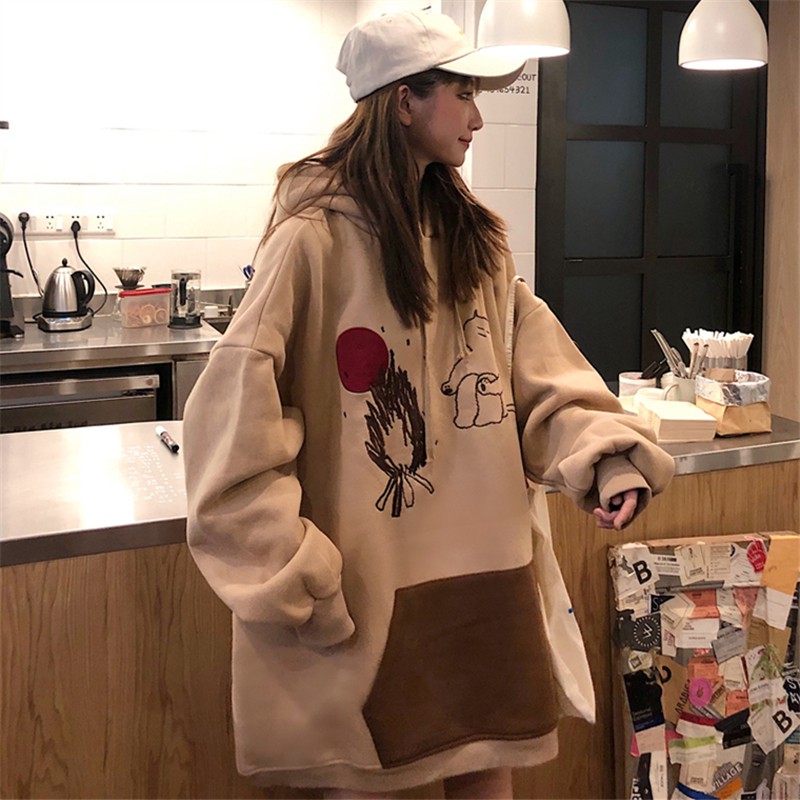 [Có BIG SIZE ] Váy hoodie nữ con gấu tay phồng có túi trước bụng phong cách hàn quốc HD63- Liti shop