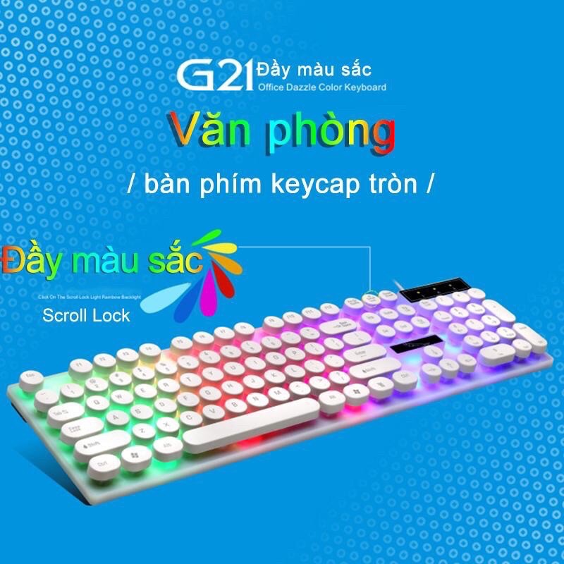 Bàn Phím Chuột Máy Tính Chuyên Game MIX Phong Cách,Con Báo G21 Version 2 Có LED 7 Màu Ấn Tượng-BMVAUDIO