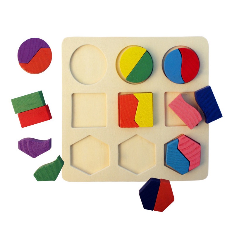 Đồ chơi hình khối BAPKIDS, Combo 3 bảng ghép hình học bằng gỗ, Giáo cụ montessori