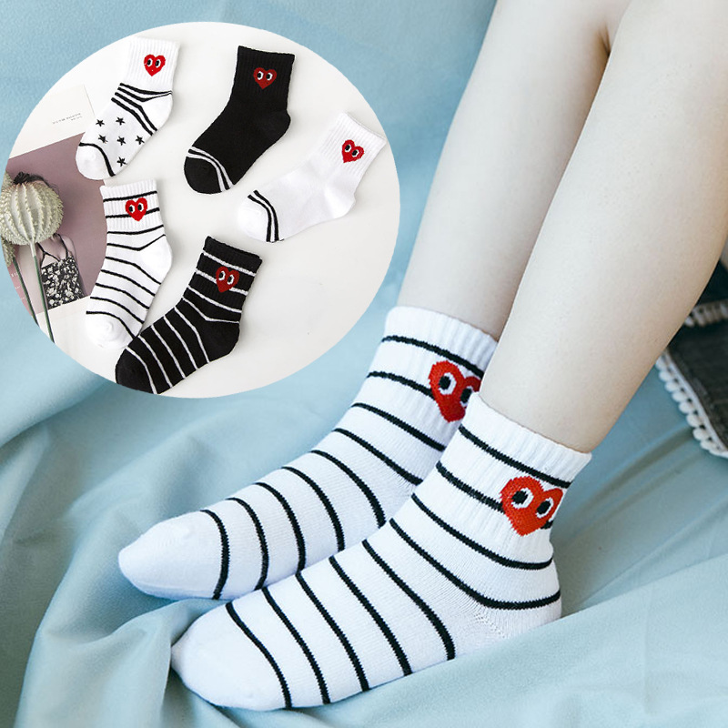 Set 5 đôi tất cotton AYUER phong cách Hàn Quốc xinh xắn thời trang cho bé