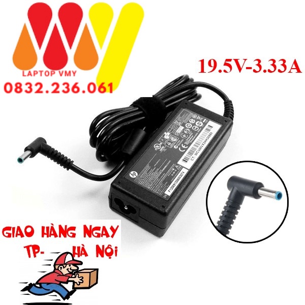 Sạc HP 19V- 3.33A CHÂN KIM XANH NHỎ/ SẠC ZIN CHÍNH HÃNG/ ADAPTER HP