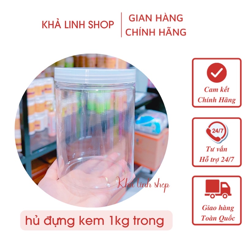 01 hủ nhựa pet 1kg trong suốt  loại dày