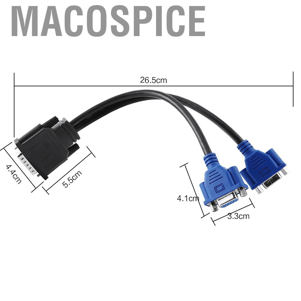 Cáp chia cổng Macospice từ đầu cắm Dms-59 Pin sang 2 lỗ ca81mVGA cho màn hình HP