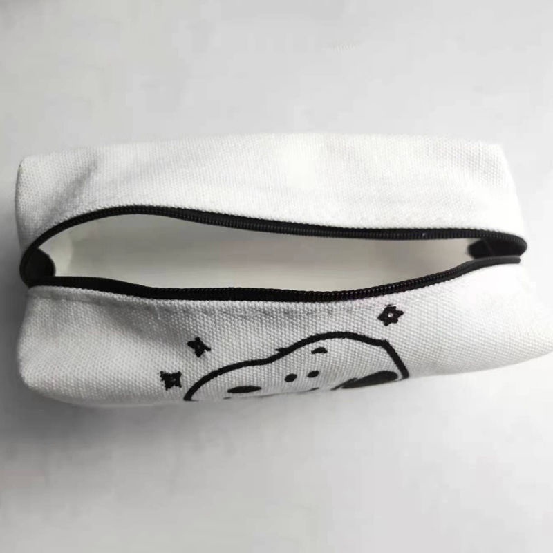 Túi đựng bút canvas cỡ lớn họa tiết snoopy/ chú gấu/ chú cún đáng yêu