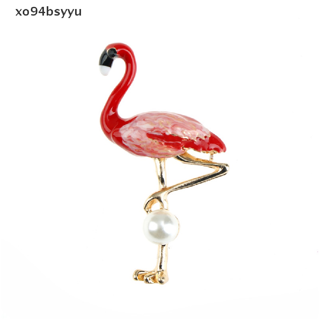 [xo94bsyyu] Vivid Flamingo Brooches Unisex Women and Men Brooch Pin Bird Dress Coat Jewelry .