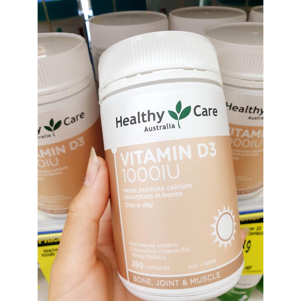 Viên Uống Chống Loãng Xương Healthy Care Vitamin D3 1000IU 250 viên