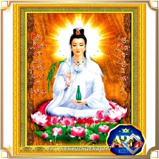 Tranh thêu chữ thập phật quan âm lv3255 - tự thêu