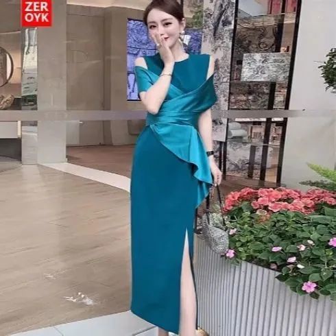 Váy Nữ Trễ Vai Xẻ Tà Cao Cấp Phong Cách Mới Mùa Hè