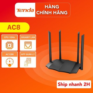 [Có Sẵn] Nâng cấp WiFi với Bộ phát WiFi Tenda AC8, tốc độ cao 1200Mbps, có 5Ghz, cổng Lan Gigabit  - Bảo Hành chính hãng