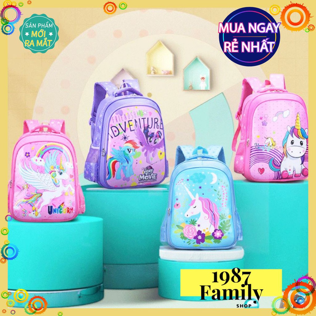 Cặp Balo Học Sinh Cấp 1 -Balo cho Bé Chống Gù⭐Có 2 Ngăn Đựng⭐Hình Nghộ Nghĩnh Cho Bé Gái⭐HS-CC1-18
