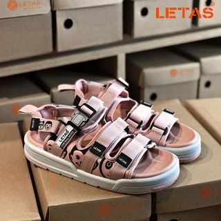 Giày Sandal Nam nữ- Đế bánh mì-quai ngang Streetstyle-D714 HỒNG PHẤN