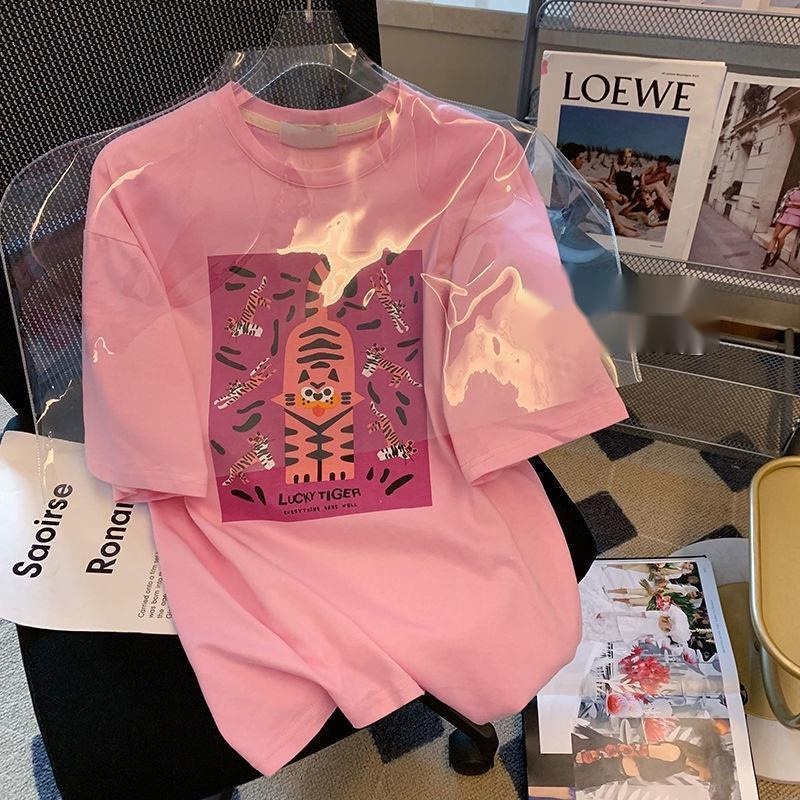 Áo Thun Tay Ngắn In Họa Tiết Phong Cách Hàn Quốc Thời Trang Xuân Hè Cho Nữ