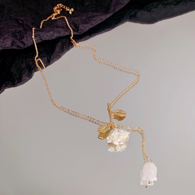 Vòng cổ Mặt Hoa Tulip Thời Trang Vintage Thanh Lịch Cho Nữ