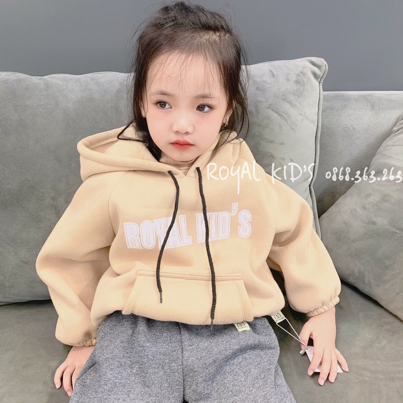 Áo hoodie cho bé trai, bé gái áo nỉ bông dày dặn Royalkids