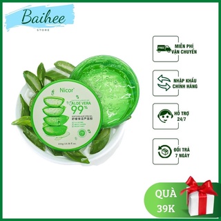Gel lô hội Nicor Aloe Vera 99% 300ml dưỡng ẩm và phục hồi da cháy nắng - Baihee