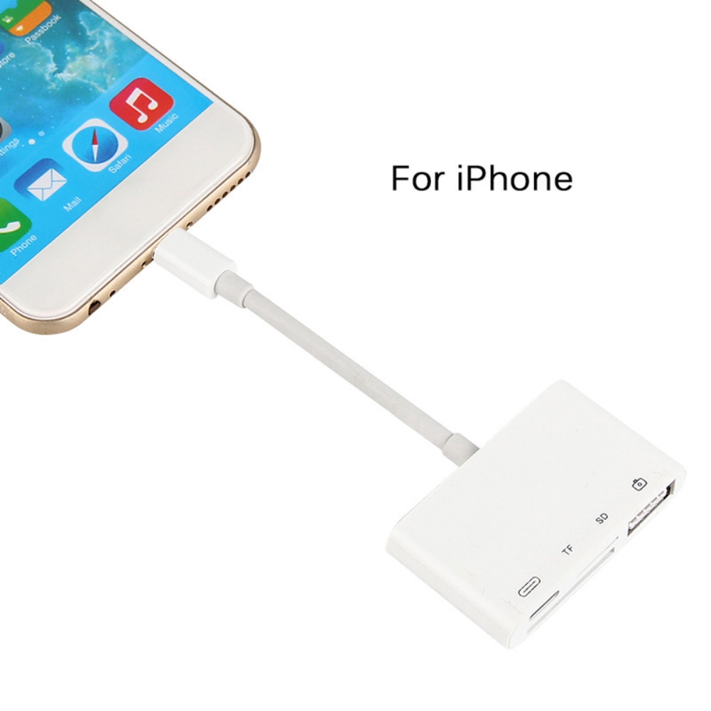 Đầu Đọc Thẻ Nhớ Đa Năng Tf / Sd / Usb 4 Trong 1 Cho Iphone