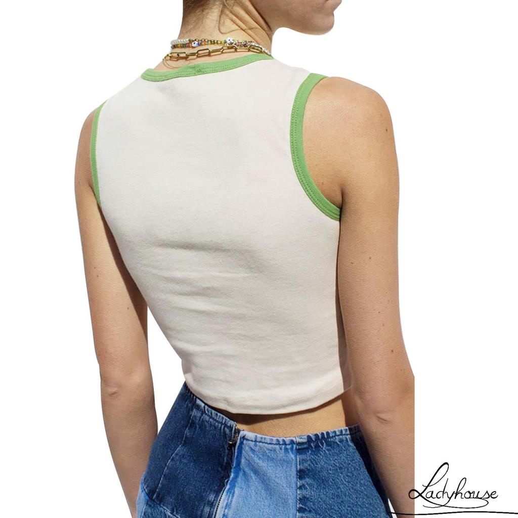 Áo Sát Nách Cổ Tròn In Chữ Cá Tính Cho Nữ