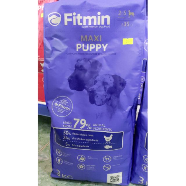 [Tăng kèm pate] Thức ăn hạt FITMIN Maxi Puppy 3kg