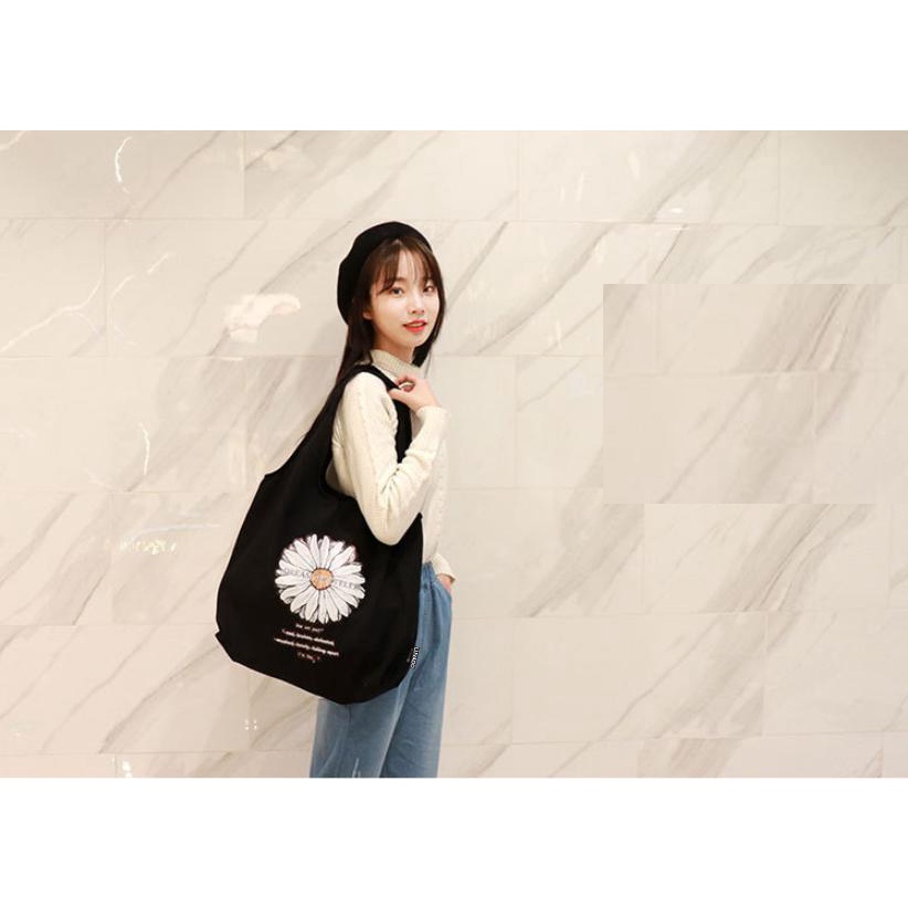 Túi tote vải đeo chéo canvas bag giá rẻ đẹp đi học LUKAMO TX748