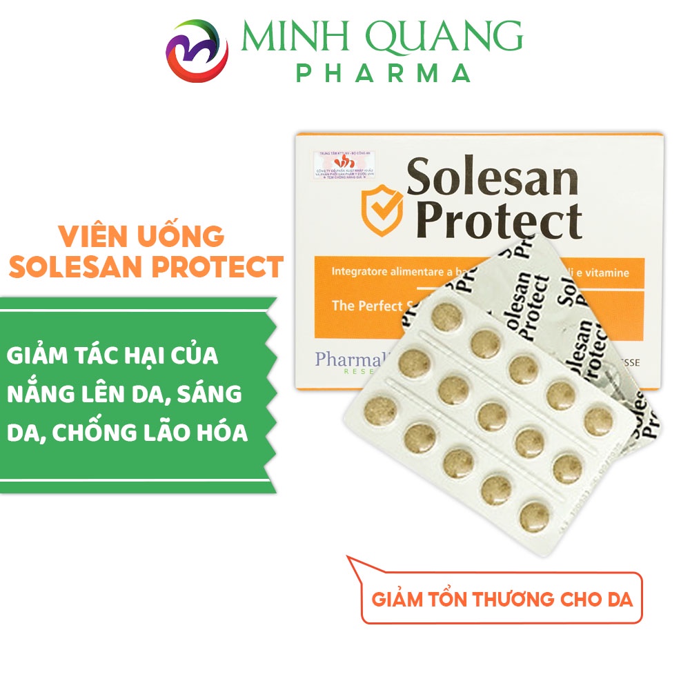 Viên uống chống nắng SOLESAN PROTEC giảm tác hại của ánh nắng lên da, chống lão hóa da