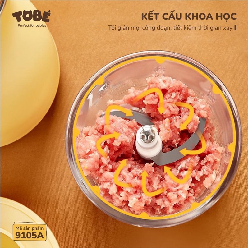 Máy xay đa năng Tobe an toàn tiện lợi thiết kế dao kép 6 lưỡi