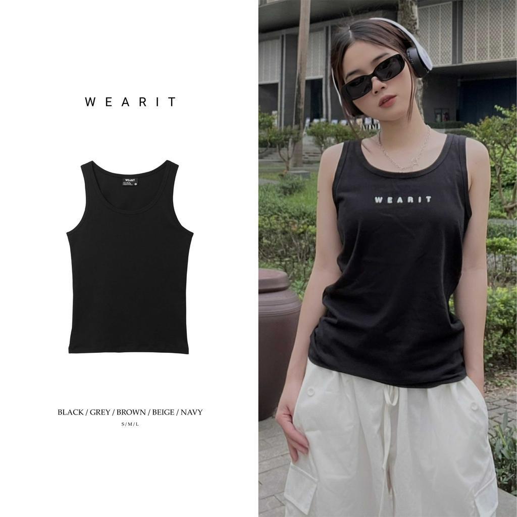Áo thun hai dây WEARIT chất liệu cotton, phong cách basic, thoải mái, nhiều màu dễ phối