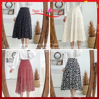 chân váy họa tiết hoa nhí 2 lớp siêu xinh