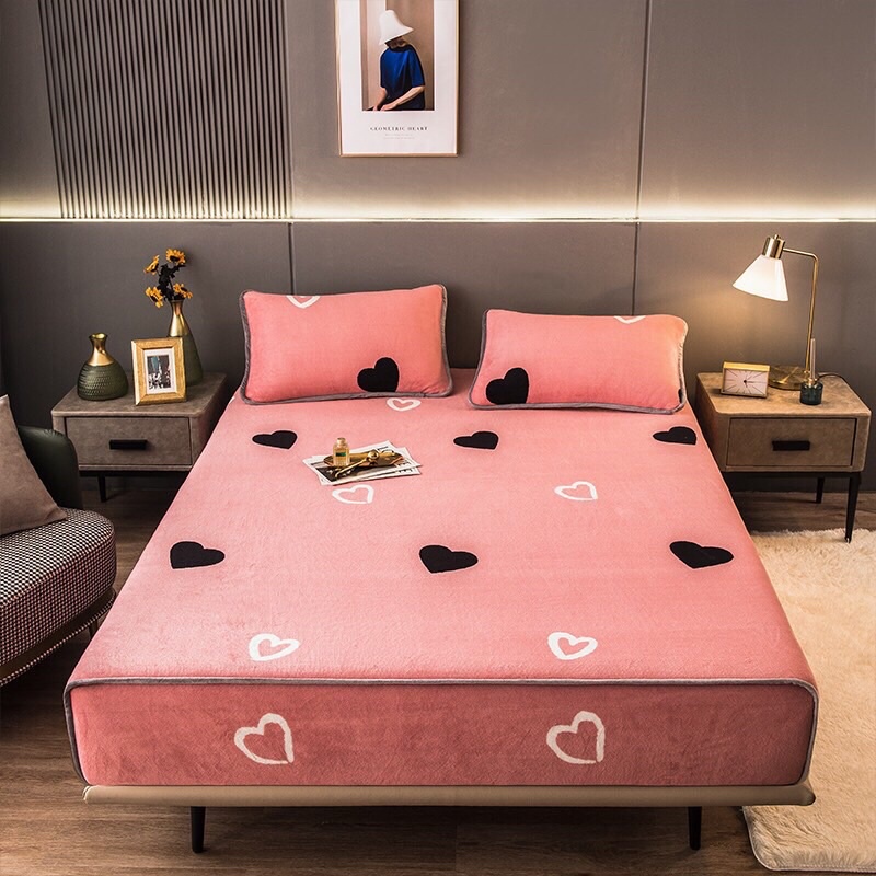 bộ ga nỉ tuyết sữa mới nhất năm 2021 (1ga+2 vỏ gối đầu)