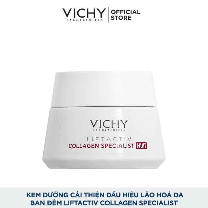 Kem dưỡng cải thiện dấu hiệu lão hoá da ban đêm Vichy Liftactiv Collagen Specialist 15ml